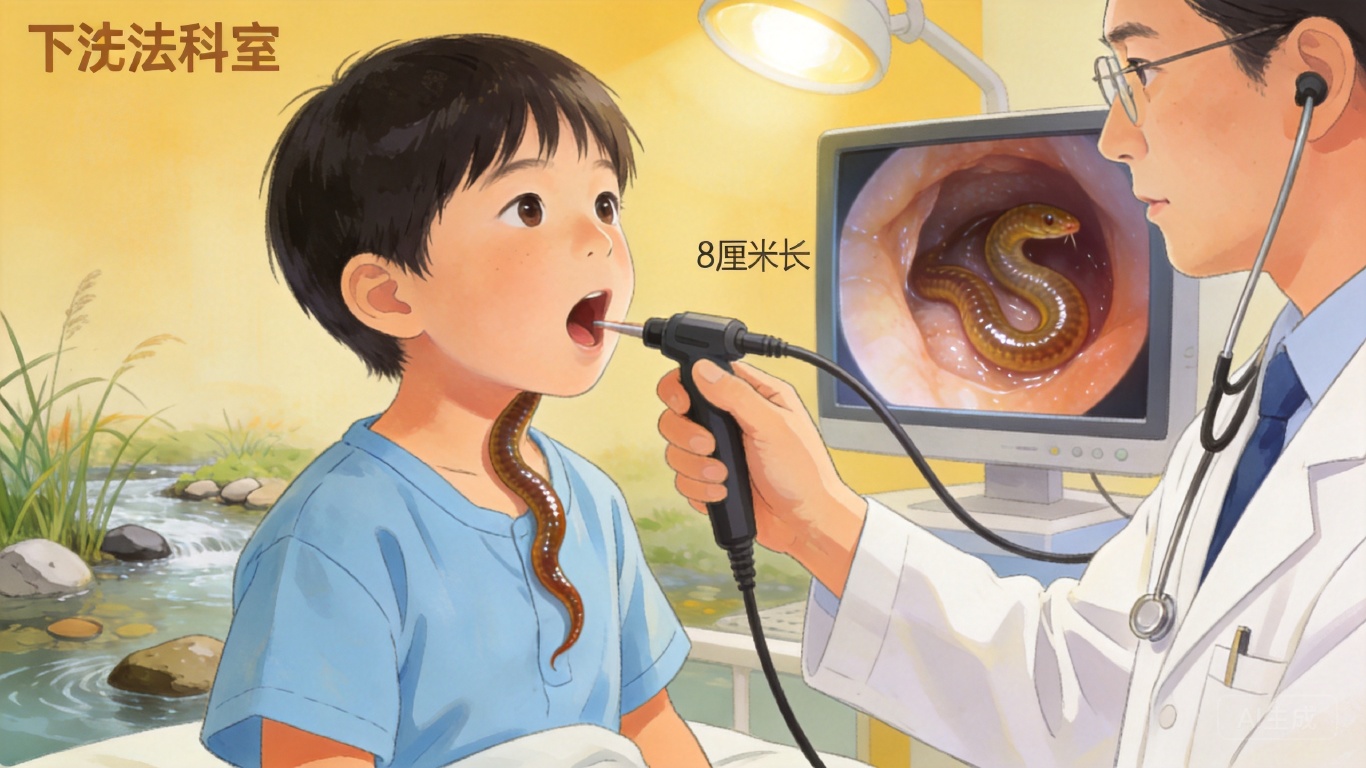 反复咳嗽抗感染无效,竟藏着8厘米活水蛭